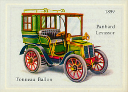 Image, VOITURE, AUTOMOBILE : Tonneau Ballon, Panhard Levassor (1899), Texte Au Dos - Autos