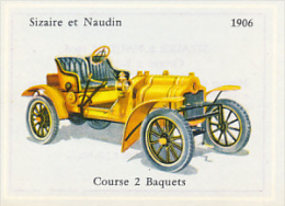 Image, VOITURE, AUTOMOBILE : Course 2 Basquets, Sizaire Et Naudin (1906), Texte Au Dos - Autos
