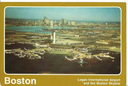 Boston (Massachusetts, USA) Logan International Airport (Aerodromo) And The Boston Skyline, Aerial View, Veduta Aerea - Aerodromes