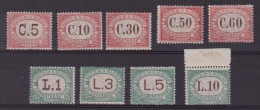 ** San Marino 1897/1919 : Segnatasse Valore In Bruno N. 10/18 MNH - Cat. € 1500,00 - Postage Due