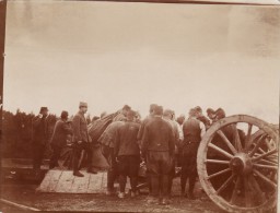 Photo 1915-1916 LONGUEAU (près Amiens) - Embarquement D´une Batterie De Canons, Gare, Train (A109, Ww1, Wk 1) - Longueau