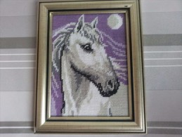 Framed Gobelin Tapestry Handmade Cheval Blank New White Horse - Alfombras & Tapiceria