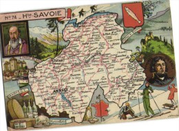 J P Pinchon N° 74 Hte  SAVOIE  Plan Multivues Blason  RV  Blondel La Rougery 1945 - Cartes Géographiques