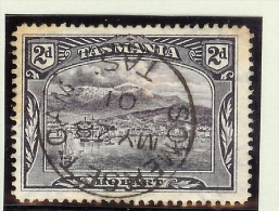 OZ Australien Tasmanien 1899 M#63 Gest (Perfin) Rücks. Firmenaufdruck - Gebruikt