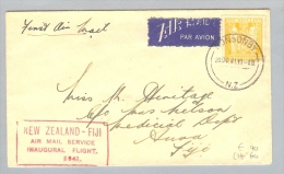 OZ Neuseeland 1941-10-20 Erstflug Nach Fiji - Cartas & Documentos