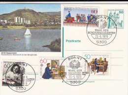 HEPPENHEIM, SAILING, CASTLE, PC STATIONERY, ENTIER POSTAUX, 1979, GERMANY - Cartoline Illustrate - Usati