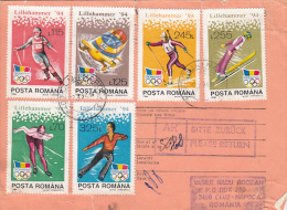 LILLEHAMMER'94 WINTER OLYMPIC GAMES, SKIING, SKATING, BOBSLEIGH, STAMPS ON CONFIRMATION OF RECEIPT, 1994, ROMANIA - Invierno 1994: Lillehammer