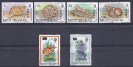 MONTSERRAT - Yvert - Timbres De Service 70-74-79-84-85-87 - Cote 22,30 € - Coquillages Et Poissons. - Montserrat