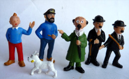 RARE SERIE COMPLETE DE 6 FIGURINES TINTIN  HEIMO 1974 HADDOCK MILOU TOURNESOL DUPOND DUPONT - Tintin