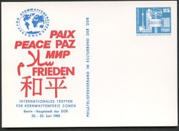 DDR PP17 D2/005a Privat-Postkarte KERNWAFFENFREIE ZONEN Berlin 1988 NGK 5,00 € - Private Postcards - Mint