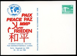 DDR PP18 D2/006 Privat-Postkarte TREFFEN FÜR KERNWAFFENFREIE ZONEN Berlin 1988  NGK 3,00 € - Postales Privados - Nuevos