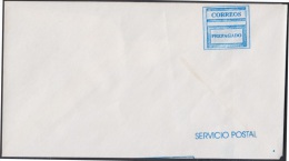 1998-EP-88 CUBA 1998. Ed.1. POSTAL STATIONERY. SOBRE CARTA DE PORTE PAGADO. ERROR DE DOBLEZ. AZUL CLARO. UNUSED. - Lettres & Documents