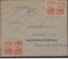 O) 1935 BRAZIL, MULTIPLE COVER, 2 PAIRS INTERNALLY USED, 1000 REIS, XF - Covers & Documents