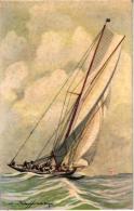 YACHT DE L AGRANDE GREE ENCOTRE COURANT "GRAND LARGE" ILLUSTRE PAR HAFFNER REF 44209 - Haffner