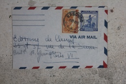 Cover Enveloppe Affranchie Congo Belge Pour Paris Oblitération Kasongo - Lettres & Documents