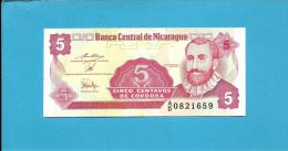 NICARAGUA - 5 Centavos - ND ( 1991 )  - P 168 - UNC. - Serie A/D - 2 Scans - Nicaragua