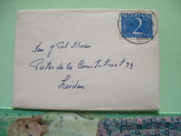 Netherlands 1955 Small Cover To Leiden - Nummer - Card Inside - Lettres & Documents