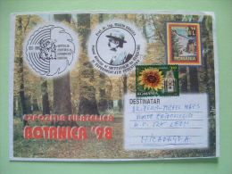 Romania 2015 Stationary To Nicaragua - Forestry Sawmill Building Flower Clock Botany - Brieven En Documenten