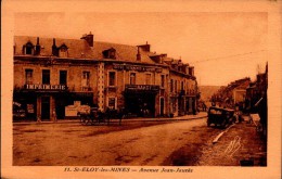 63-ST-ELOI LES MINES..AVENUE JEAN-JAURES...CPA ANIMEE - Saint Eloy Les Mines