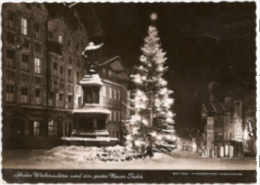 Bad Tölz - S/w Weihnachtskarte Marktstraße - Bad Toelz