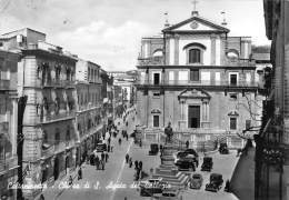 03629 "CALTANISETTA - CHIESA DI S. AGATA DEL COLLEGIO" ANIMATA, AUTO ANNI '30/40. CART. ILLUSTR.  ORIG. SPEDITA 1965 - Caltanissetta