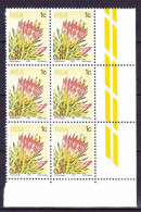 South Africa RSA - 1977 - 3rd Definitive, Third Definitive - Proteas, Protea, Flowers - Marginal Corner Block Of 6 - Unused Stamps
