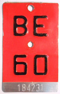 Velonummer Bern BE 60 - Plaques D'immatriculation