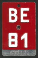 Velonummer Bern BE 81 - Kennzeichen & Nummernschilder