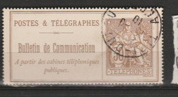 FRANCE TIMBRE TELEPHONE N° 25 30C BRUN OBL - Telegrafi E Telefoni