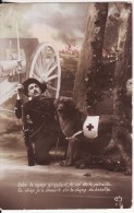 Carte Postale Fantaisie Militaire Chasseurs Fusil Baïonnette Chien Croix Rouge Médecine Canon - Heimat