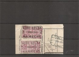 Belgique -Nord Belge ( TR 141 Et 161 Sur Fragment à Oblitération "NORD BELGE -NAMECHE") - Nord Belge