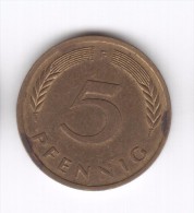 5 PFENNIG 1980 F (Id-481) - 5 Pfennig