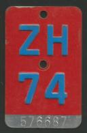 Velonummer Zürich ZH 74 - Placas De Matriculación