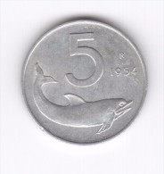 5 Lire 1954 (Id-319) - 5 Lire