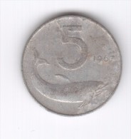 5 Lire 1967 (Id-327) - 5 Lire