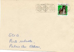 Suisse 1990 - Oblitération "SECOURS D'HIVER" "flocons De Neige) Sur Timbre N°yvert 1342: Chat - Marcophilie