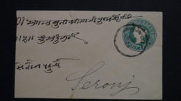 India - British India - 1888 - Half Anna Green - Postal Stationary/envelope - Look Scan - 1882-1901 Imperio
