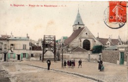 BAGNOLET PLACE DE LA REPUBLIQUE CARTE COLORISEE - Bagnolet