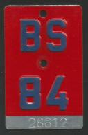 Velonummer Basel Stadt BS 84 - Number Plates