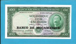 MOZAMBIQUE - 100 ESCUDOS - ND (1976 - Old Date 27.03.1961 ) - UNC - P 117 - AIRES DE ORNELAS - PORTUGAL - Moçambique