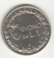 Bon Pour Une 1 Lire / Bueno Da 1 Lira - Italie / Italy - 1922 TTB+ - 1900-1946 : Víctor Emmanuel III & Umberto II