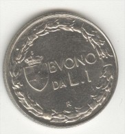 Bon Pour Une 1 Lire / Bueno Da 1 Lira - Italie / Italy - 1922 TTB+ - 1900-1946 : Victor Emmanuel III & Umberto II