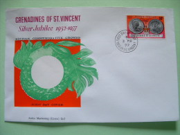 Grenadines Of St. Vincent 1977 FDC Cover - U.S. Bicentennial Coins - St.Vincent E Grenadine