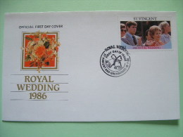 Grenadines Of St. Vincent 1986 FDC Cover - Royal Wedding - Bells Cancel - St.Vincent E Grenadine