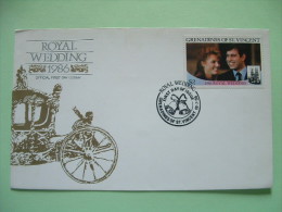 Grenadines Of St. Vincent 1986 FDC Cover - Royal Wedding - Bells Cancel - St.Vincent E Grenadine