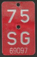 Velonummer St. Gallen SG 75 - Placas De Matriculación