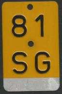Velonummer Mofanummer St. Gallen SG 81 - Number Plates