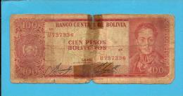 BOLIVIA - 100 Pesos Bolivianos - L. 1962 - P 163 - Serie U - See Sign. -  2 Scans - Bolivia