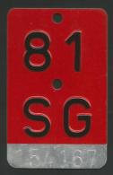 Velonummer St. Gallen SG 81 - Placas De Matriculación