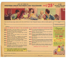 TELEGRAMME ETATS UNIS  WESTERN UNION  FORMULAIRE FETE DES MERES ENFANT BEBE POUPEE - Muttertag